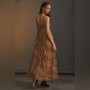 Anthropology Sequined Tulle Midi Dress NWT